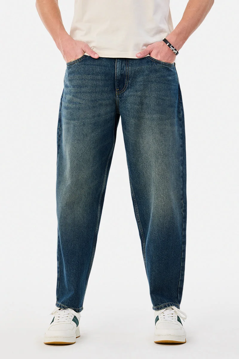 سنيتش Washed Balloon Fit Jeans